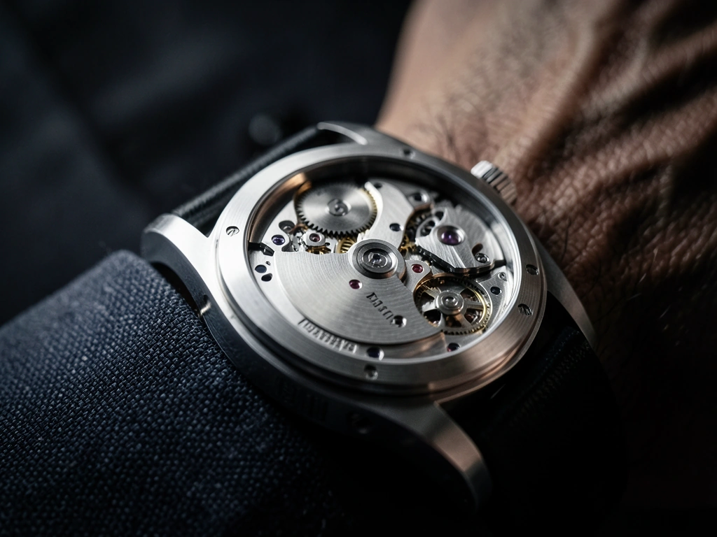 Internal mechanics of a luxury watch representing privacy infrastructure